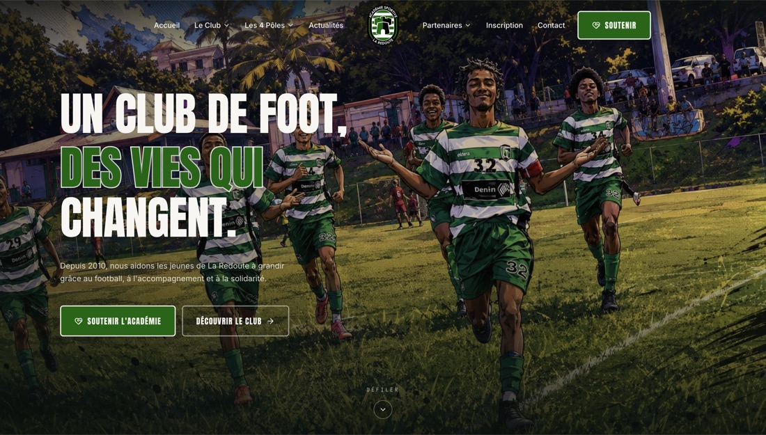 Site web Académie Sportive La Redoute