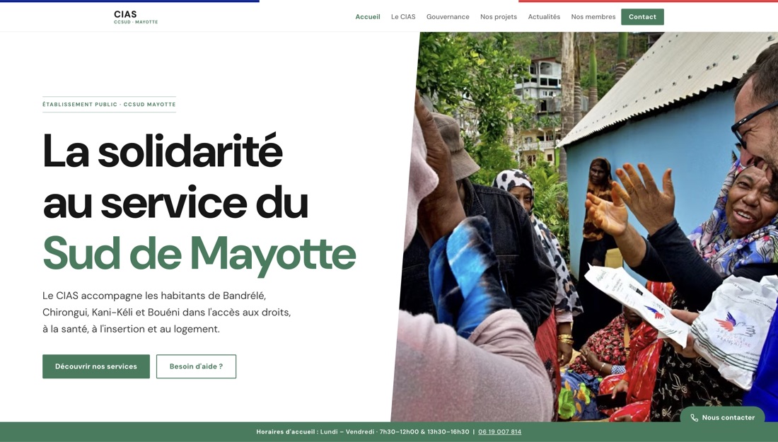 Site web CIAS Sud Mayotte